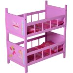 Lits superposés princesse en bois pour poupées 51 x 28 x 54 cm Lits superposés princesse en bois pour poupées 51 x 28 x 54 cm