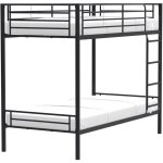 Lits superposs sparables 2 x 90 x 190 cm en mtal - noir - sommiers inclus - abby