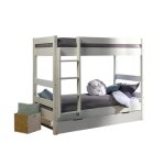 Lit superpos avec sommier gigogne aaron bois naturel 80x190 cm