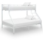 Vidaxl cadre de lit superposé blanc métal 140x200 cm / 90x200 cm Vidaxl cadre de lit superposé blanc métal 140x200 cm / 90x200 cm