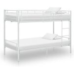 Vidaxl lit superpos blanc mtal 90x200 cm