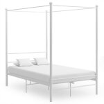 Cadre de lit  baldaquin - supersleep - blanc - mtal - 140x200 cm - 2 places
