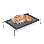Relaxdays lit sur�lev� pour chiens matelas pour chien jusqu?� 35�kg hlp: 19x111x65 cm transat ext�rieur ...