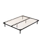 Julie - solide et confortable sommier cadre a lattes pieds 140x190 x 29 cm en metal - montage rapide ...