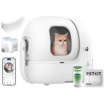 Litire automatique avec camra - petkit - purobot max pro - 76 l - blanc