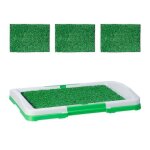Relaxdays litire pour chien 4x tapis de pelouse en plastique h x l x p : 55x455x33 cm intrieur blanc ...