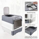 Liti�re pliable pour chat - super grand espace - bac extensible - pelle � liti�re incluse - design moderne ...