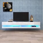 Buffet tv 140x40x30. 5 cm en blanc avec éclairage led buffet de cuisine avec beaucoup despace de rangement ... Buffet tv 140x40x30. 5 cm en blanc avec éclairage led buffet de cuisine avec beaucoup despace de rangement ...