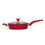 Sauteuse - livoo - mep131r -  26 cm - antiadhsif - couvercle en verre tremp
