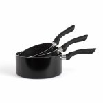 Set de casseroles - livoo - men125n - noir - antiadhésif - diamètres 16 / 18 / 20 cm Set de casseroles - livoo - men125n - noir - antiadhésif - diamètres 16 / 18 / 20 cm