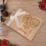 Livre dor de mariage - vvikizy - jm01637 - bois fait main - style europen - couleur marron
