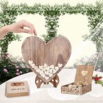 Livre dor c?ur en bois livre dor mariage en bois avec 88 c?urs dcoration personnalisable cadre bois ...
