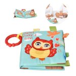 Livre en tissu surenhap - livre dhistoire doux pour bb - hibou - multicolore