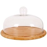 Livwise point virgul plateau bambou fromage cloche verre fsc - 30 x 30 cm Livwise point virgul plateau bambou fromage cloche verre fsc - 30 x 30 cm