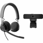 Casque filaire zone + webcam c925e - logitech - kit de collaboration vido - stro - noir - usb - c