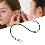 Longe de proth�ses auditives proth�ses auditives longe nylon binaural petites fleurs roses gris rond ...