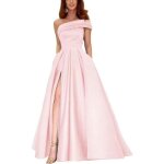 Longue femme robe de soire de demoiselle avec fenteroyal crmonie xh435 rose