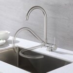 Mitigeur cuisine rabattable robinetterie bross en acier inoxydable robinet de cuisine rotatif  360 ...