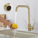 Lonheo robinet de cuisine 7 - forme rotatif  360mitigeur evier  eau froide et chaude en acier inox ...