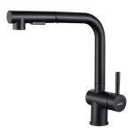 Robinet de cuisine en inox rotatif  360 mitigeur vier noir avec 2 fonctions douchette extractible ...