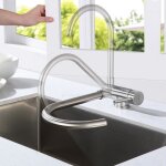 Lonheo robinet de cuisine rabattable mitigeur dvier pivotant  360 robinetterie en acier inoxydable ...