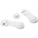 Loquet bloque - porte blanc - lot de 2 - inofix - id�al pour armoires et tiroirs amovibles