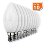 Lot de 10 ampoules led bougie e14 6w 480 lumens blanc chaud - lampesecoenergie - technologie led