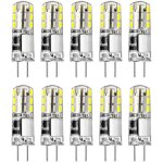 Lot de 10 ampoules led g4 12 v blanc froid 6000 k ac / dc 2w / 25 w g4 de rechange  culot bi - broches ...