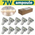Lot de 10 ampoules led gu10 7w eq 70w blanc froid 6500 k - tempsa - ampoule led - argent Lot de 10 ampoules led gu10 7w eq 70w blanc froid 6500 k - tempsa - ampoule led - argent