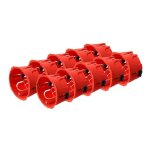 Lot 10 bo�tes placo �65x40mm appareillage vis et griffes - rouge - zenitech