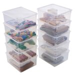 Lot de 10 botes de rangement en plastique transparent 18l avec couvercle clear box