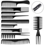 Lot de 10 brosse � cheveux ensemble peigne � cheveux en plastique noir