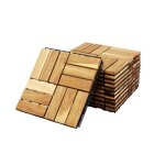 Lot de 10 dalles de terrasses 30x30cm en bois dacacia. motif carré. clipsables Lot de 10 dalles de terrasses 30x30cm en bois dacacia. motif carré. clipsables