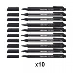 Lot de 10 feutres stabilo pointmax pointe moyenne 0. 8mm noir