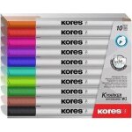 Lot de 10 feutres pour tableau blanc pointe fine - kores