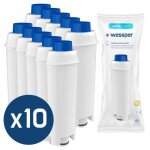 Lot de 10 filtres  eau wessper pour cafetire delonghi ecam magnifica s 21. 117. b
