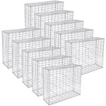 Lot de 10 gabions 100 x 50 x 30 cm parterre en acier galvanis� panier gabion cl�ture jardini�re � gabion ...