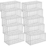 Lot de 10 gabions 100 x 50 x 50 cm m�talliques d�co jardin cl�ture d�corative jardini�re parterre songmics ...