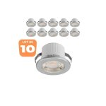 Lot de 10 minis spots led rond argent 3w 6500k ip54 Lot de 10 minis spots led rond argent 3w 6500k ip54