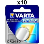 Lot de 10 piles bouton lithium cr2430 3v varta