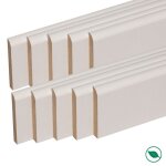 Lot de 10 plinthes bord arrondi m�dium (mdf) rev�tues blanc 2200 x 35 x 10 mm pefc 70% forestea dimensions ...