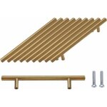 Poigne de meuble - ynkkvre - lot de 10 - aluminium - finition bross - entraxe 128mm