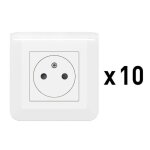 Lot de 10 prises encastr�es 2p + t 16a complet - mosaic - blanc - legrand