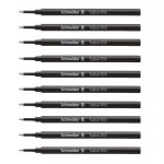 Lot de 10 recharges pour stylo roller - noir - pointe 05mm - topball 850 - schneider