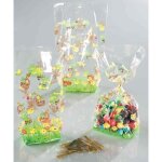 Sachets cellophane imprim�s p�ques - folia - lot de 10 - transparent - (l)115 x (h)190 mm