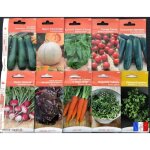 Lot de 10 sachets de graines diff�rents courgette melon tomate radis carotte fran�ais �conomique graines ...