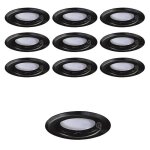 Lot de 10 spots encastrables fixe noir mat - lampesecoenergie - gu10 led 5w - blanc chaud 3000k Lot de 10 spots encastrables fixe noir mat - lampesecoenergie - gu10 led 5w - blanc chaud 3000k