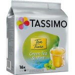 Lot de 10 - tassimo - tea time dosettes de th vert  la menthe - boite de 16 capsules