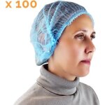 Lot de 100 charlottes jetables - bleu - vivezen