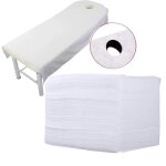 Lot de 100 draps jetables pour table de massage housses jetables pour canapé table de massage avec trou ... Lot de 100 draps jetables pour table de massage housses jetables pour canapé table de massage avec trou ...